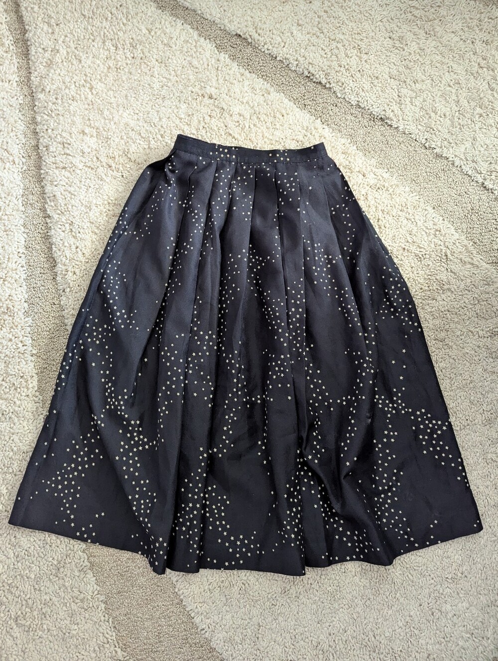 Vintage 'Made In Canada' Pleated Black Shirt With Stars